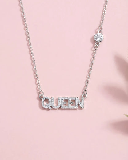 Queen Letter Crystal Necklace