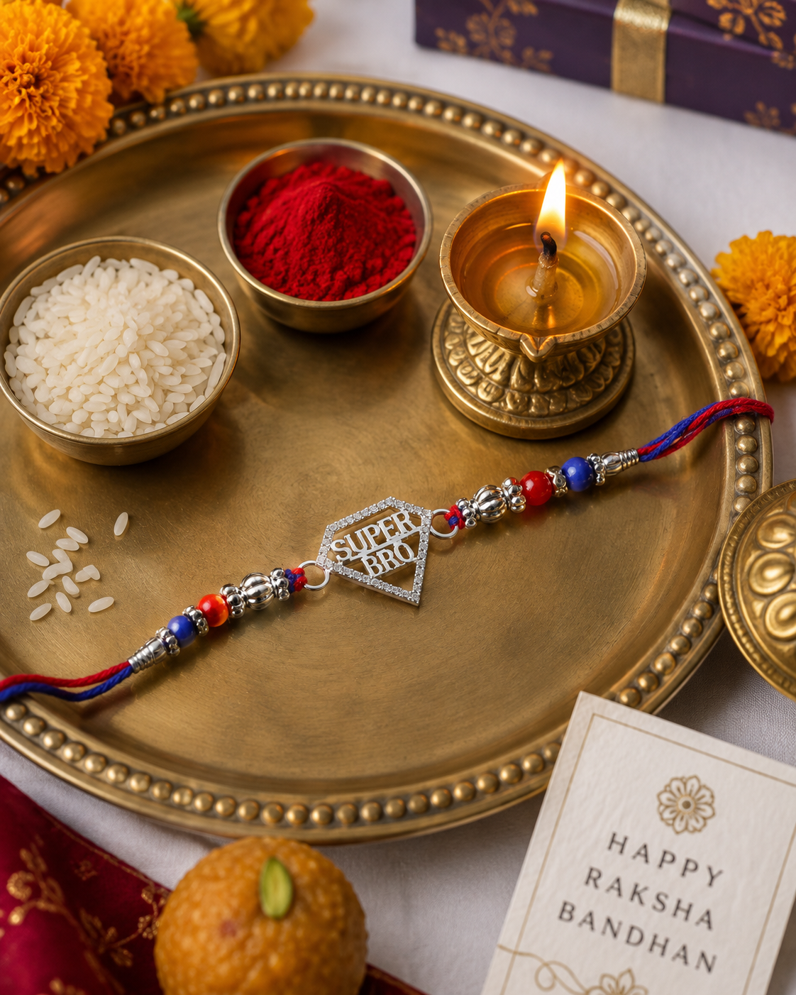 Super Bro 925 Sterling Silver Rakhi