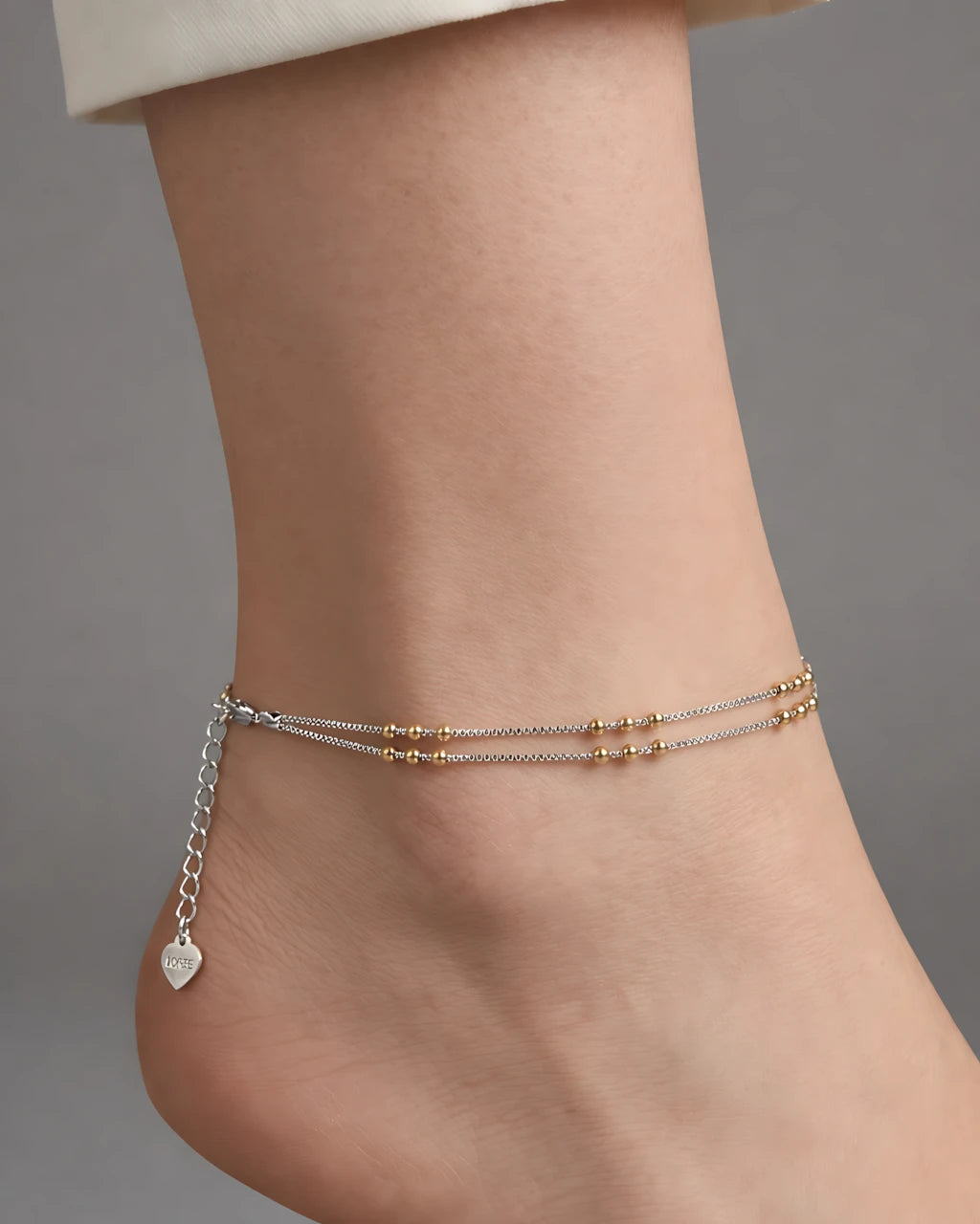 Two Tone Layered Single Anklet