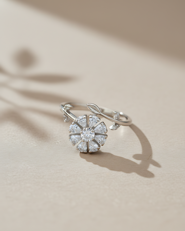 Floral Sonata Adjustable Ring | 925 sterling silver ring