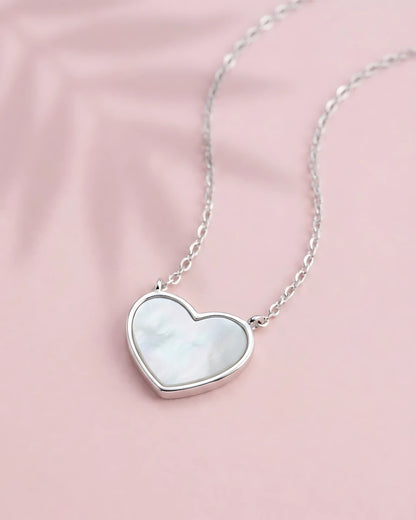 Pearlescent White Heart Pendant
