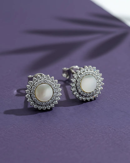 Pearl Halo Studs