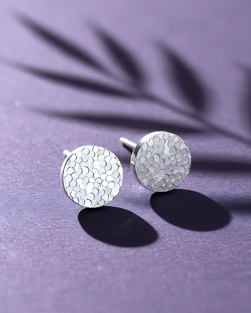Moonlight Scale Studs | 925 Sterling Silver Earrings