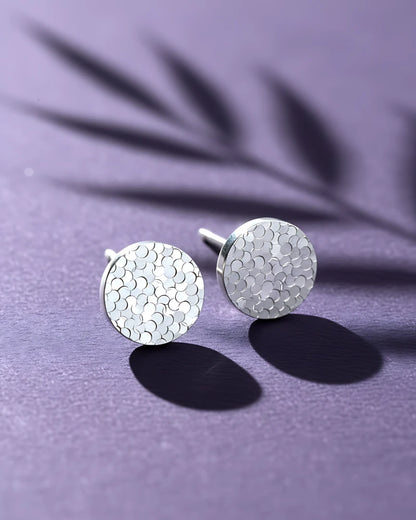 Moonlight Scale Studs | 925 Sterling Silver Earrings