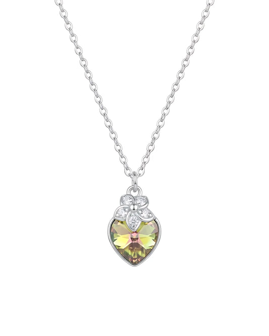 Olive Heart Floral Pendant