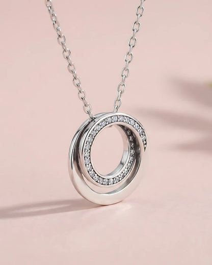 Interlocking Crystal Circle Pendant