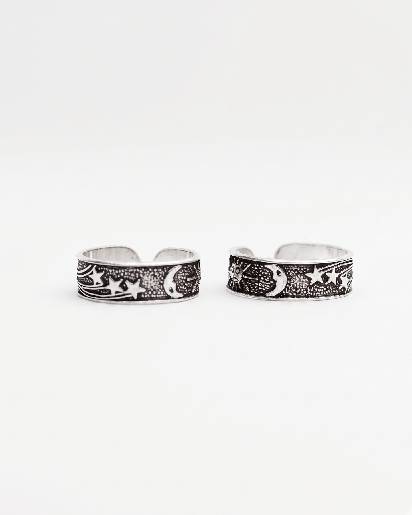 Antique Radiance Engraved Toe Rings