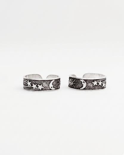 Antique Radiance Engraved Toe Rings
