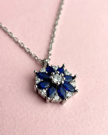 Midnight Blue Floral Pendant