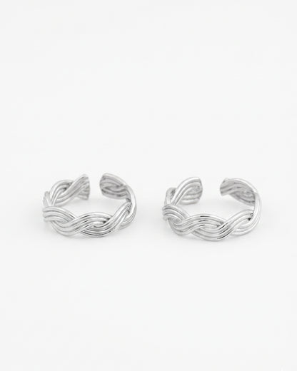Twisted Wave Toe Rings