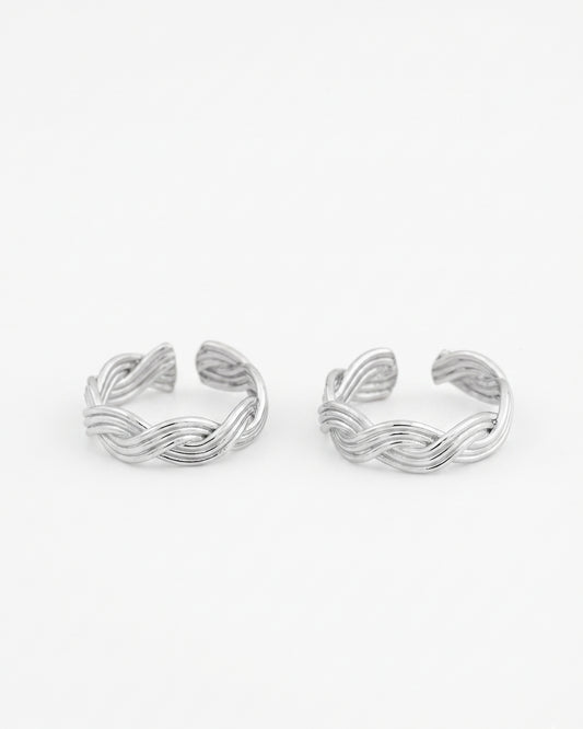 Twisted Wave Toe Rings