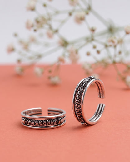 Woven Geometric Toe Rings