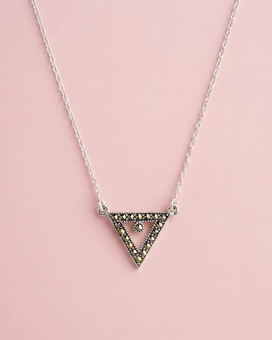 Vintage Geometric Triangle Pendant
