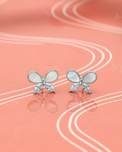 Pearl Blossom Butterfly Earrings