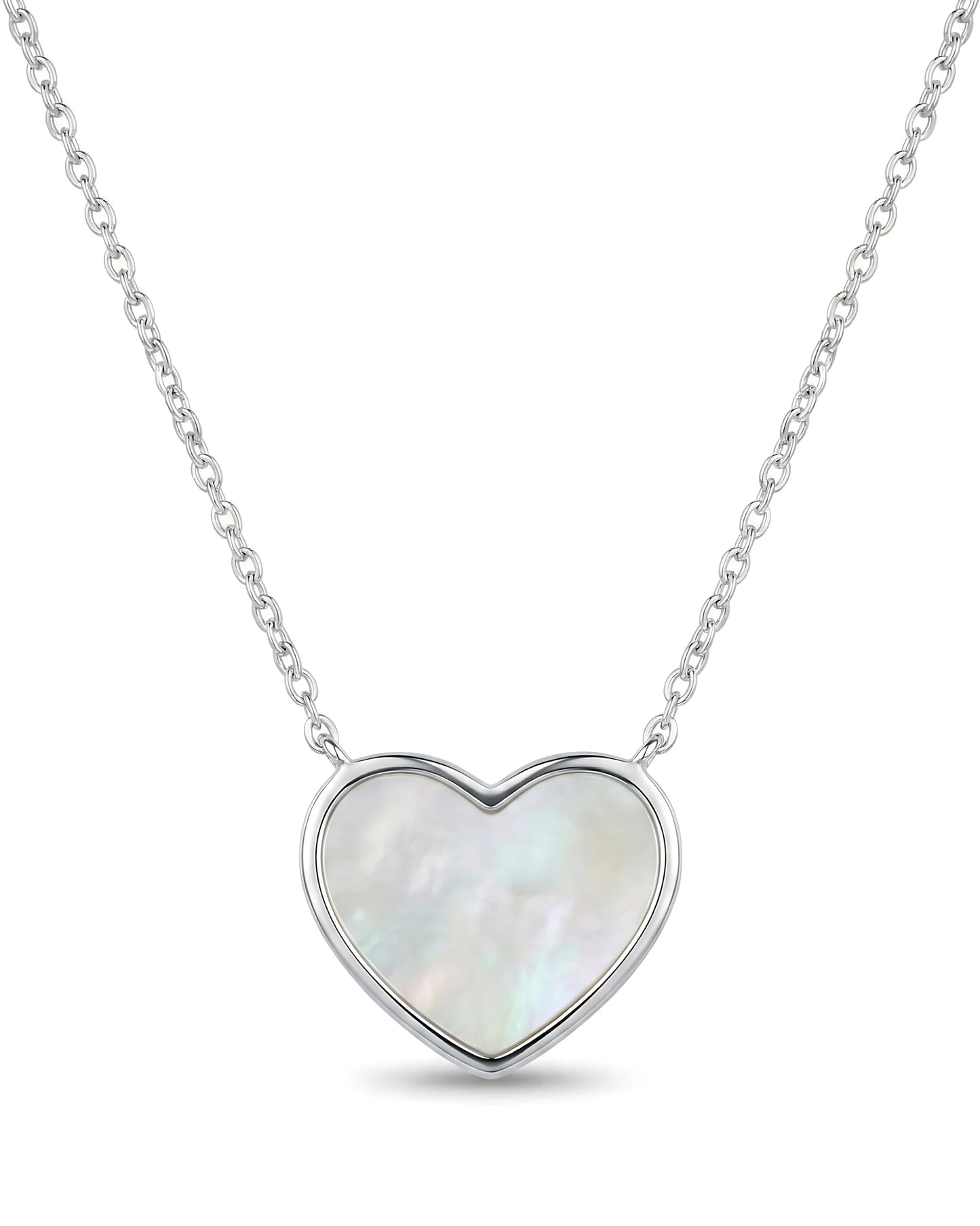 Pearlescent White Heart Pendant