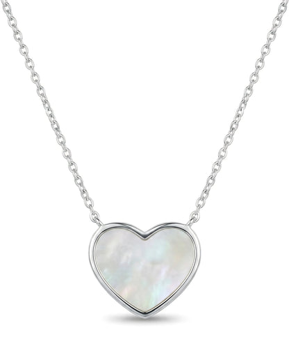 Pearlescent White Heart Pendant
