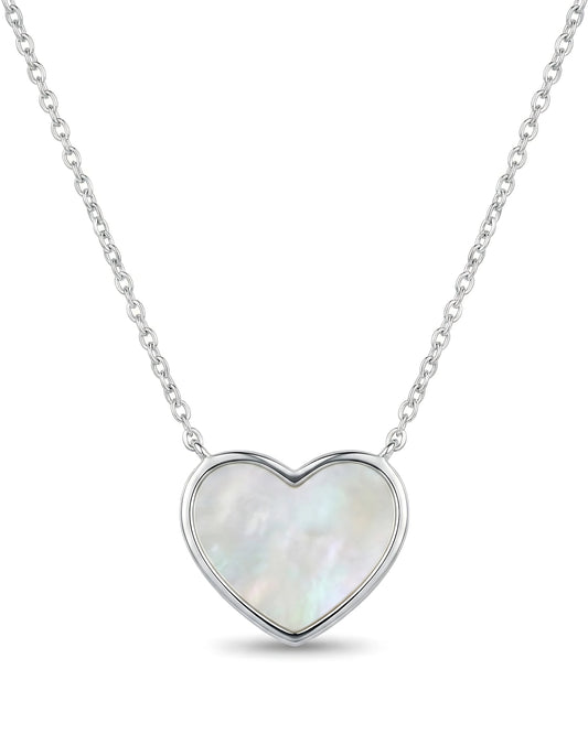 Pearlescent White Heart Pendant