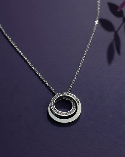 Interlocking Crystal Circle Pendant