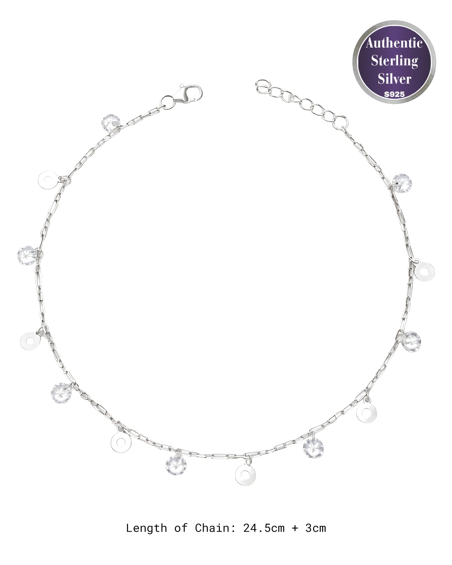 Gleaming Drops Single Anklet