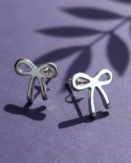 Graceful Bow Stud Earrings | 925 Sterling Silver