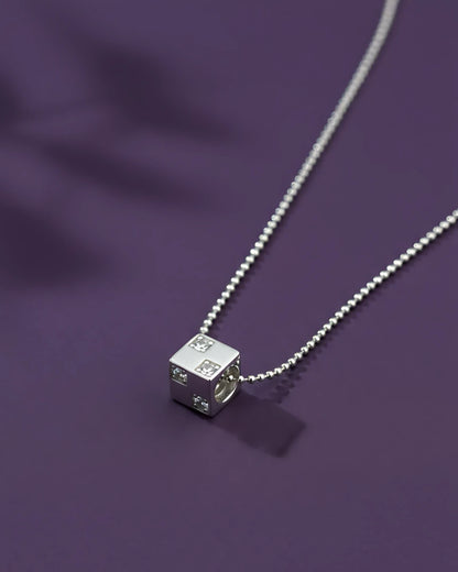 Geometric Crystal Cube Pendant