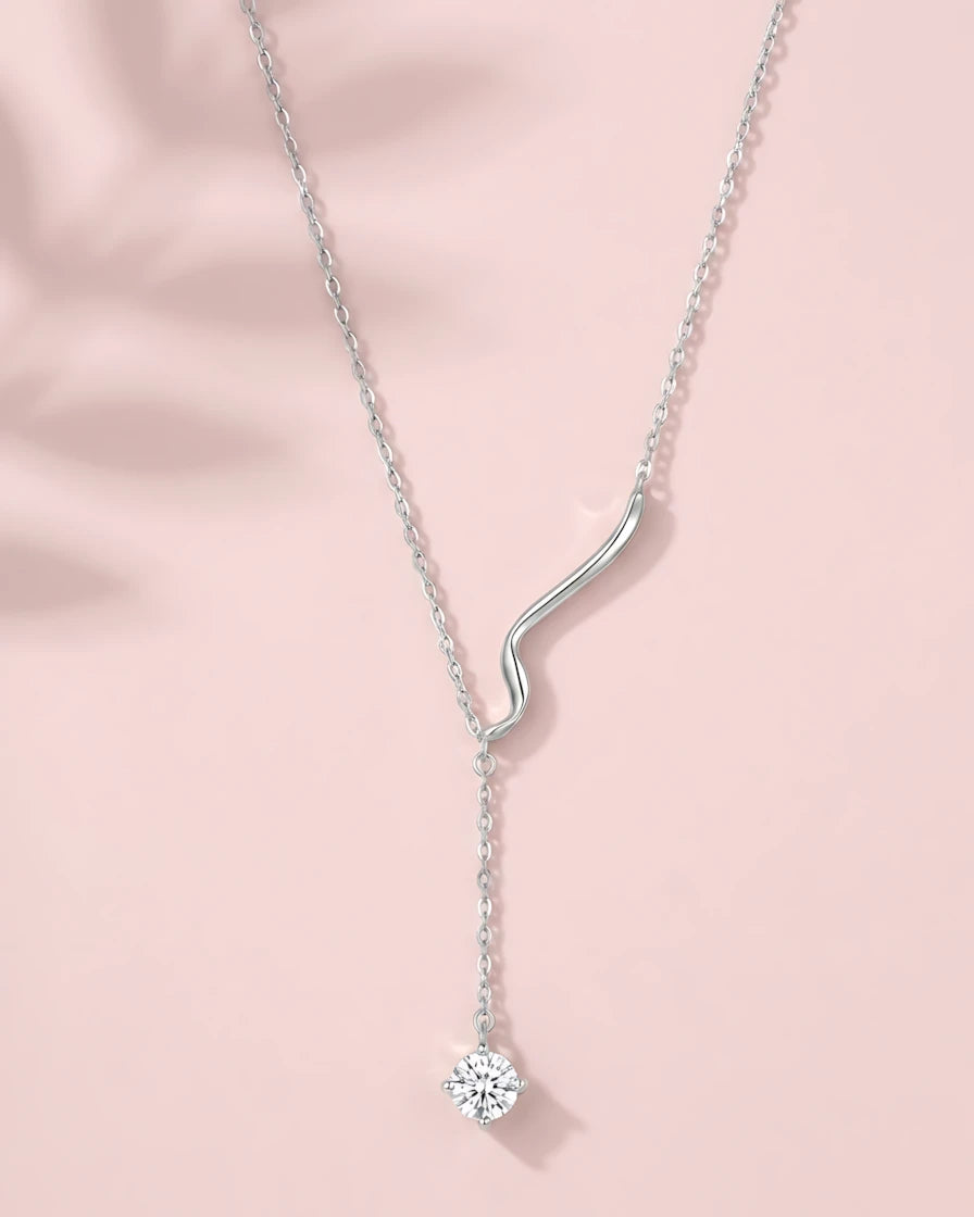 Sleek Wave Drop Pendant