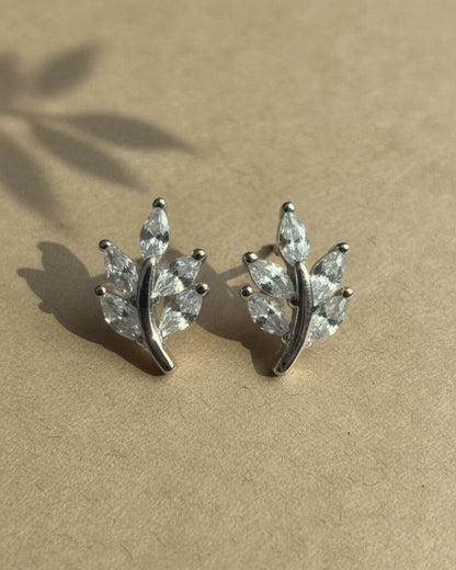 Leafy Elegance Stud Earrings | 925 Sterling Silver
