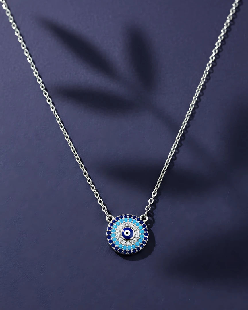 Azure Halo Evil Eye Pendant