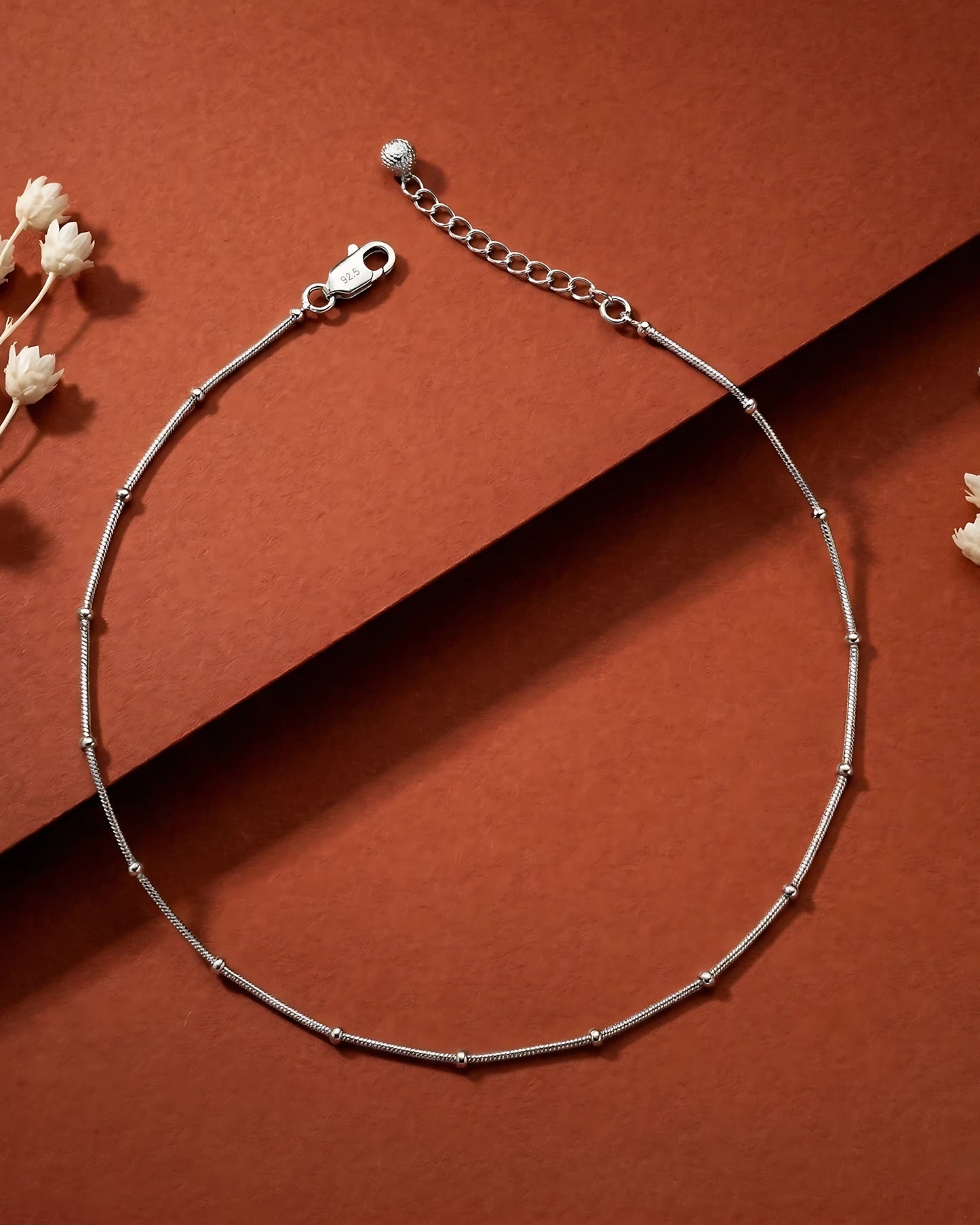 Spaced Bead Single Anklet