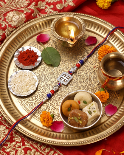 Divine Swastik 925 Sterling Silver Rakhi