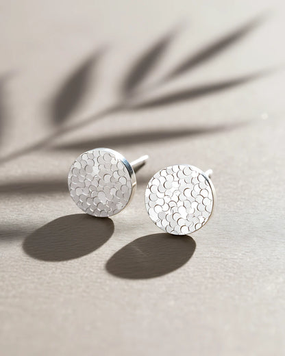Moonlight Scale Studs | 925 Sterling Silver Earrings