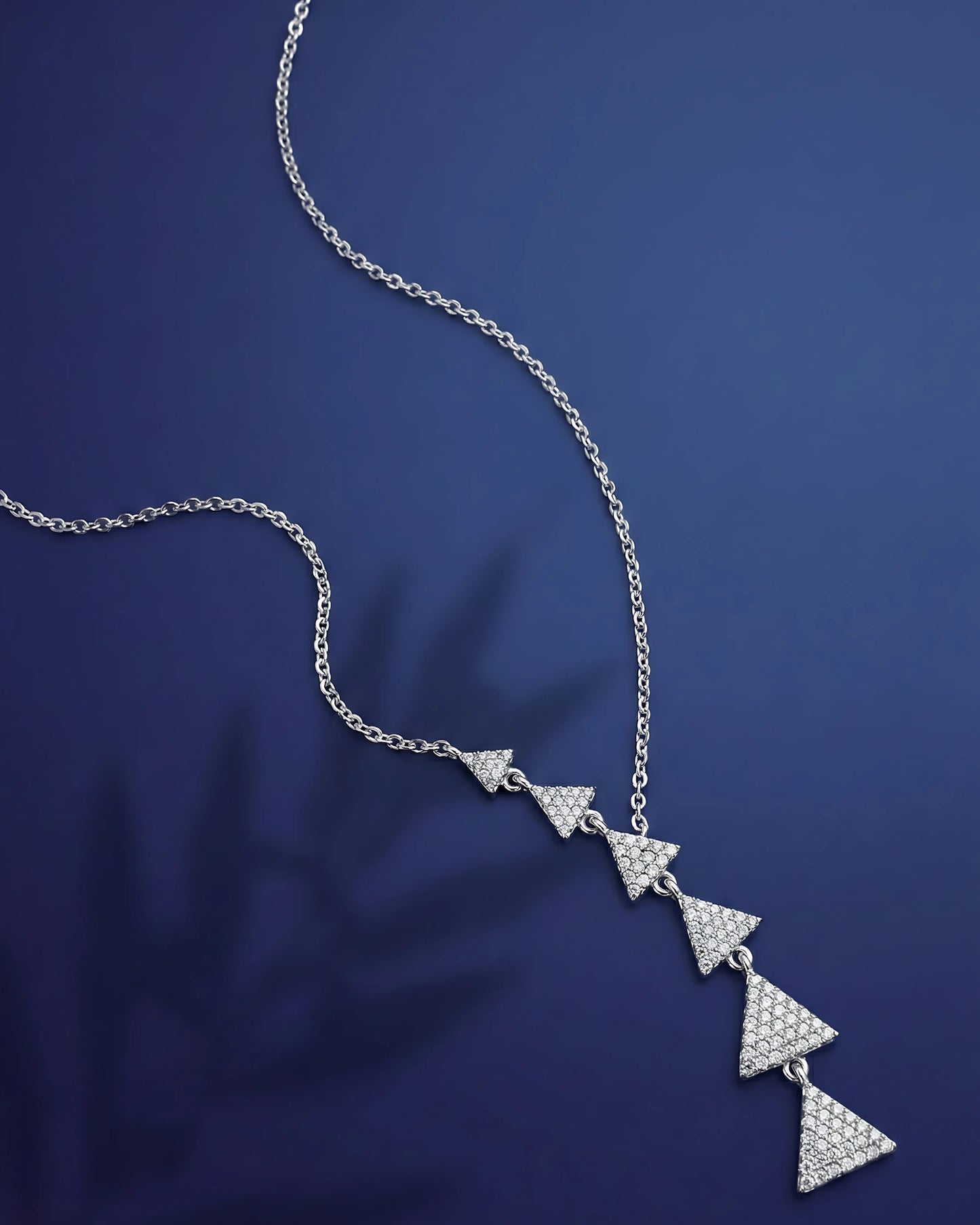 Geometric Crystal Triangle Drop Chain Necklace
