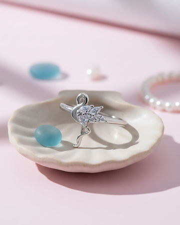 Feather Fan Adjustable Ring | 925 sterling silver ring