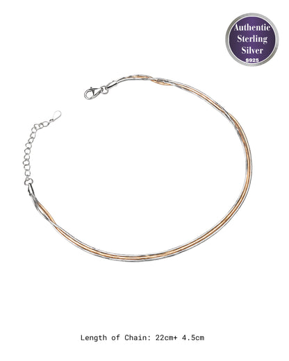 Two Tone Braided Single Anklet