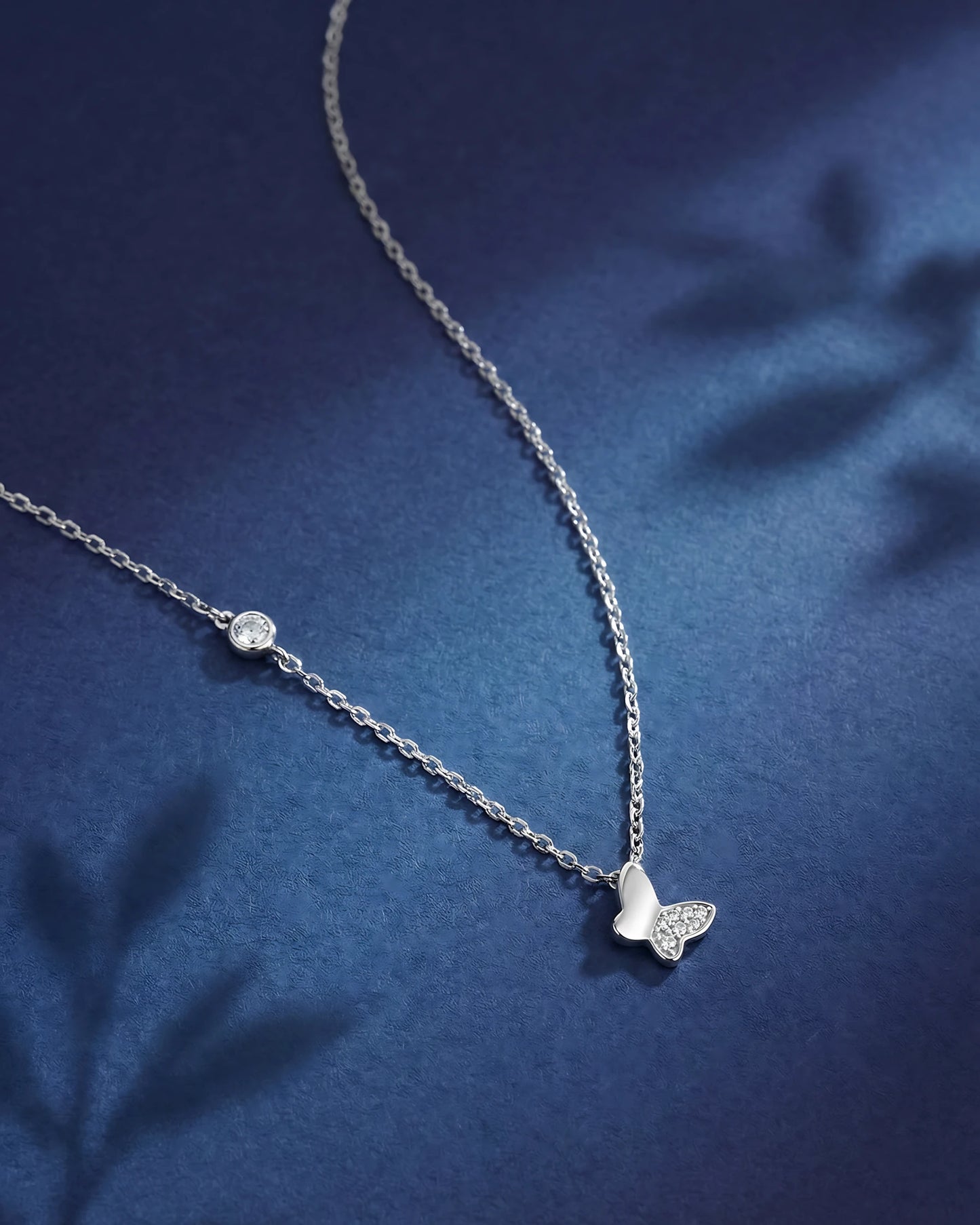 Dainty Butterfly Solitaire Pendant