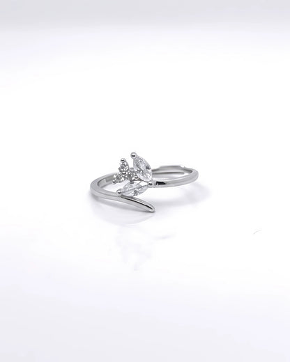 Silver Petal Adjustable Ring