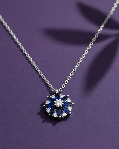 Midnight Blue Floral Pendant