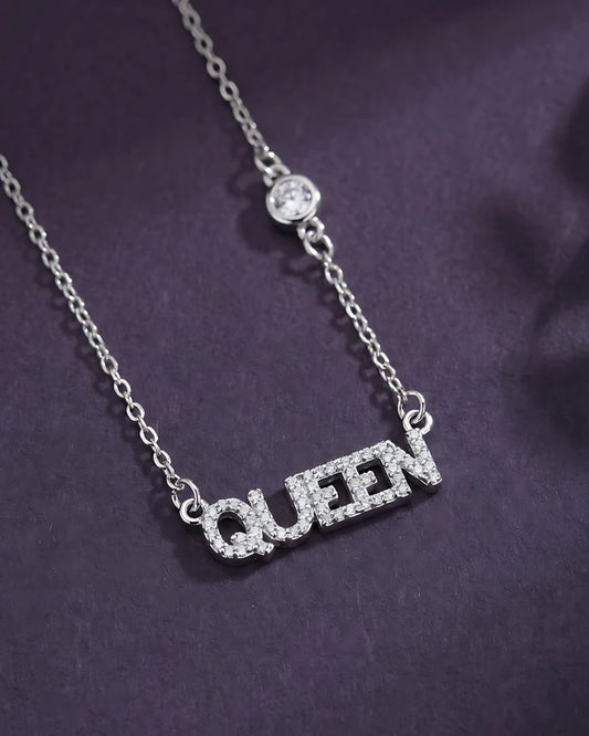 Queen Letter Crystal Necklace