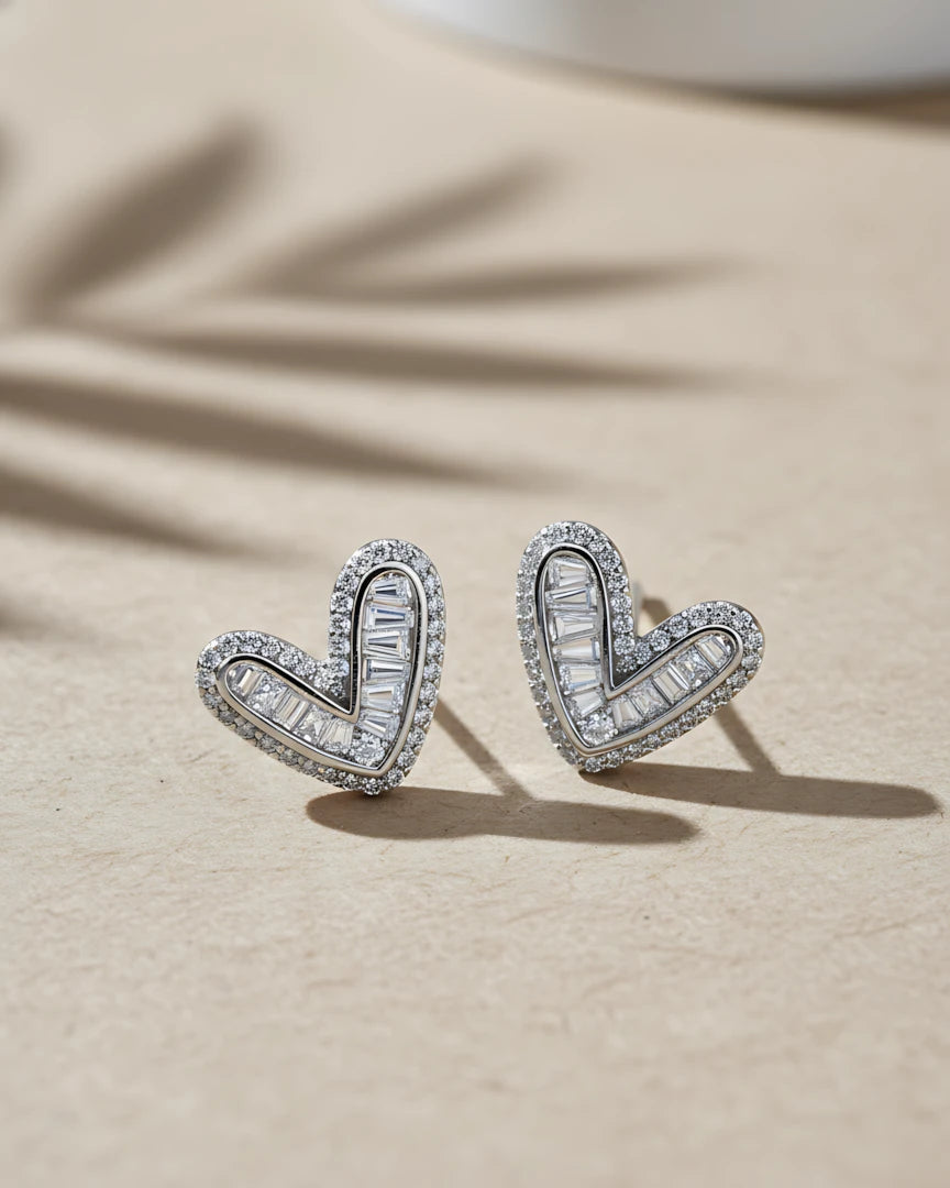 Love Frame Studs| 925 sterling silver earrings