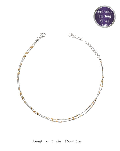Two Tone Layered Single Anklet