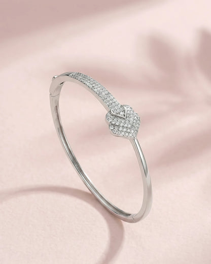 Pave Heart Bangle