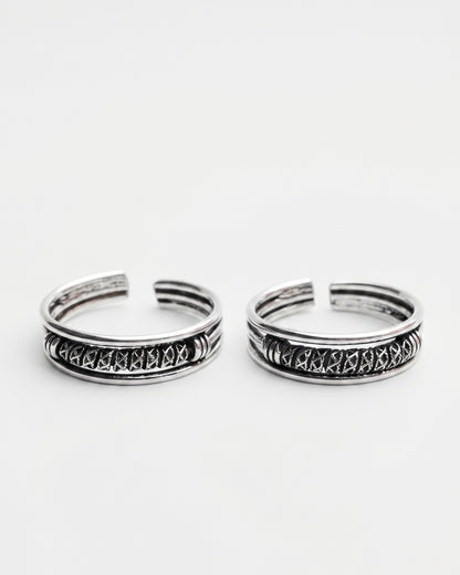 Woven Geometric Toe Rings