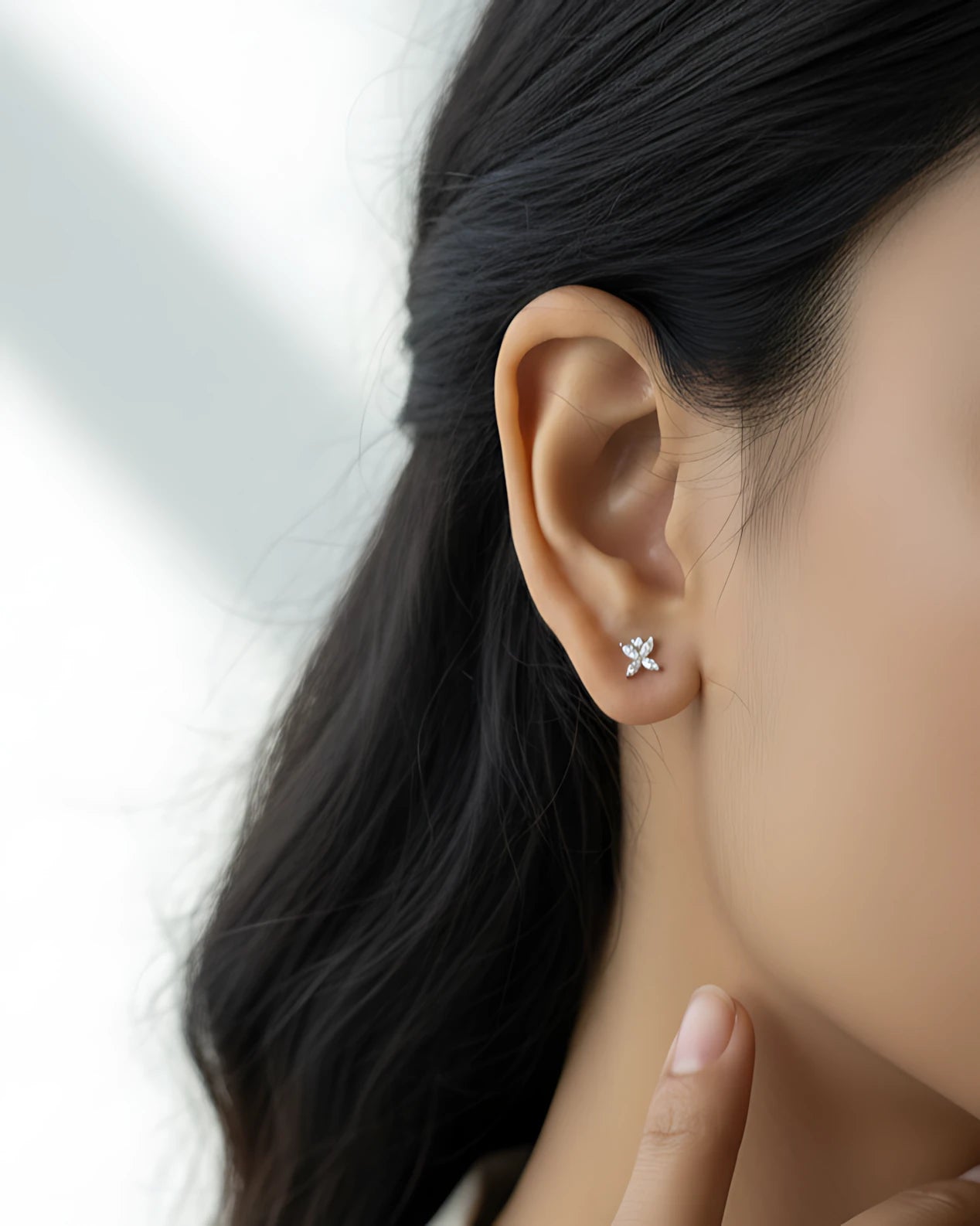 Butterfly Crown Stud Earrings | 925 Sterling Silver