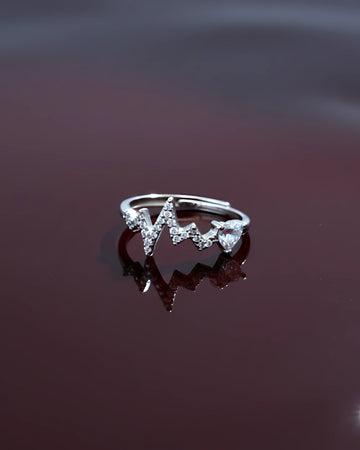 Heartbeat Harmony Adjustable Ring | 925 sterling silver ring