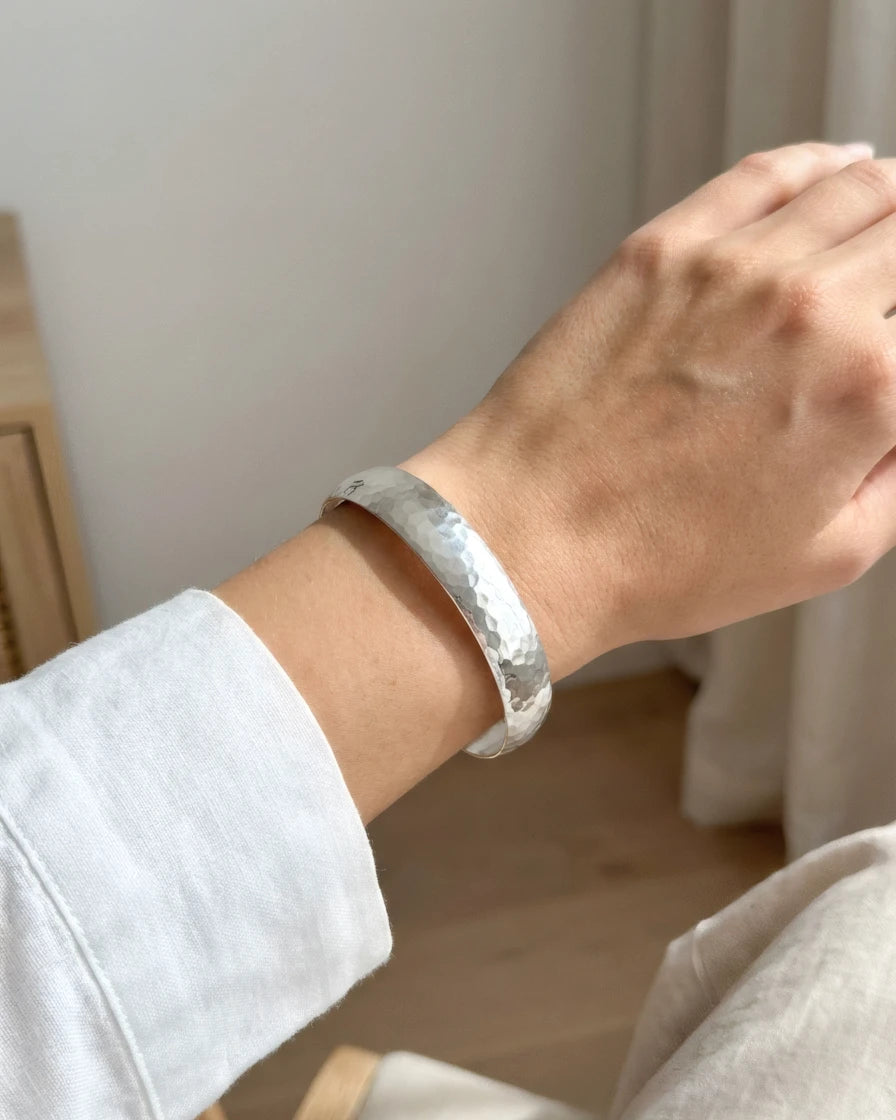 Hammered Wide Cuff Bangle