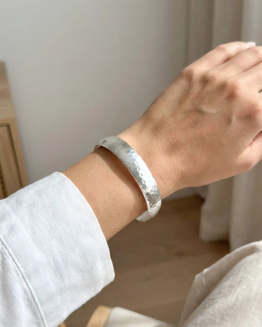 Hammered Wide Cuff Bangle