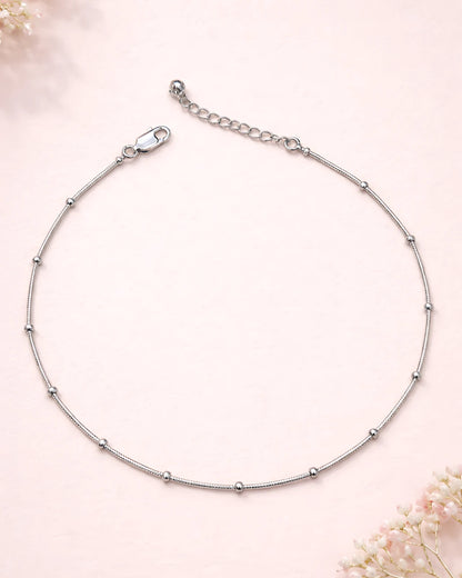 Spaced Bead Single Anklet