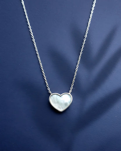 Pearlescent White Heart Pendant