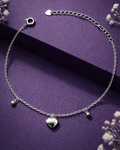 Puffed Heart Single Anklet