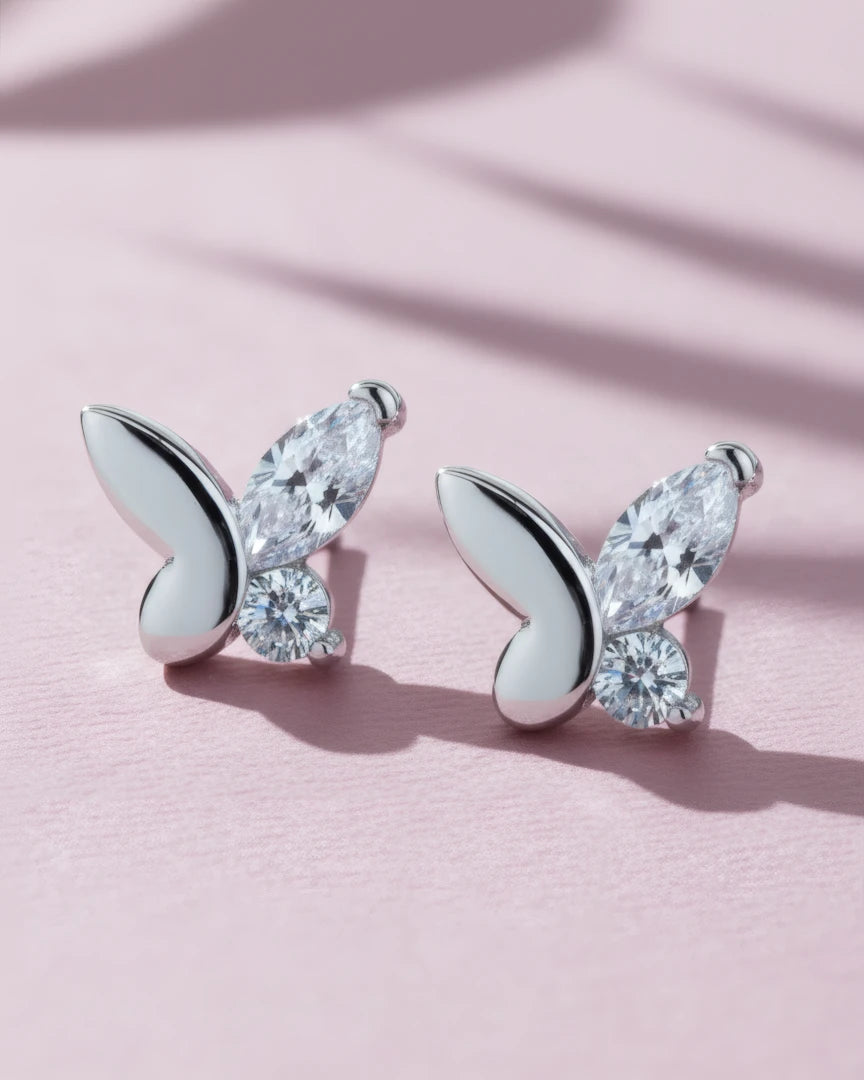 Luminous Wings Stud Earrings | 925 Sterling Silver